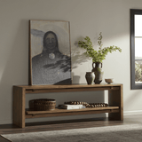 Theodore Media Console, Rustic Amber by Four Hands-Furniture - Storage-High Fashion Home