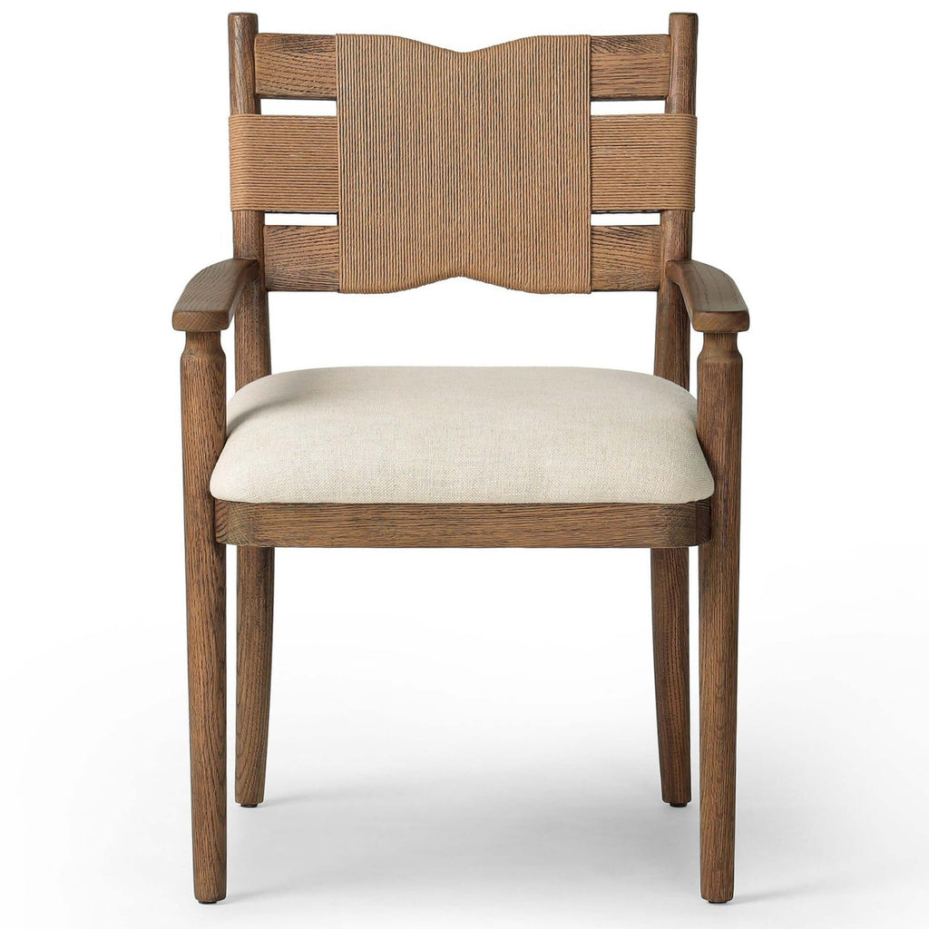 Tova Dining Armchair, Bergamo Parchment by Amber Lewis x Four