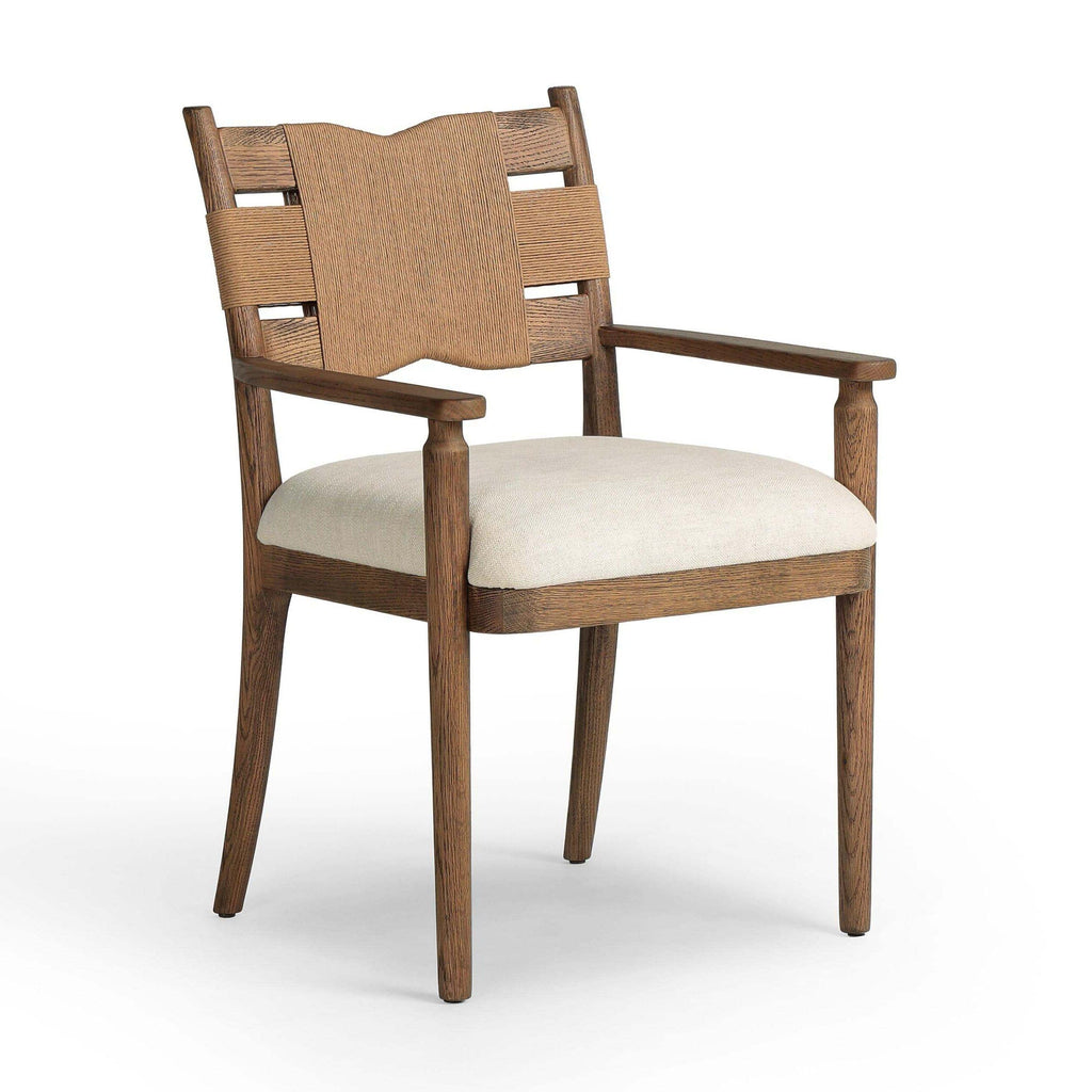 Tova Dining Armchair, Bergamo Parchment by Amber Lewis x Four