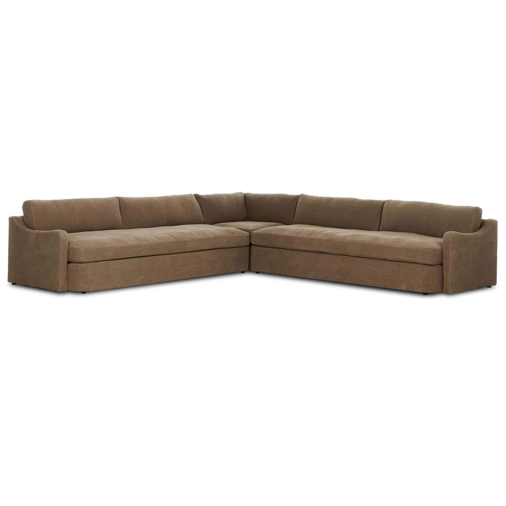 Aurelia 3 Piece Sectional, Broadway Coffee by Amber Lewis x Four Hands-Furniture - Sofas-High Fashion Home