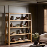 Boris Bookcase, Aged Natural Oak by Four Hands-Furniture - Storage-High Fashion Home