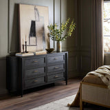 Tolle 6 Drawer Dresser, Drifted Matte Black by Four Hands-Furniture - Storage-High Fashion Home