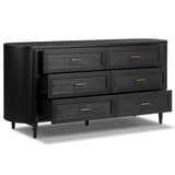 Tolle 6 Drawer Dresser, Drifted Matte Black by Four Hands-Furniture - Storage-High Fashion Home