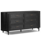 Tolle 6 Drawer Dresser, Drifted Matte Black by Four Hands-Furniture - Storage-High Fashion Home