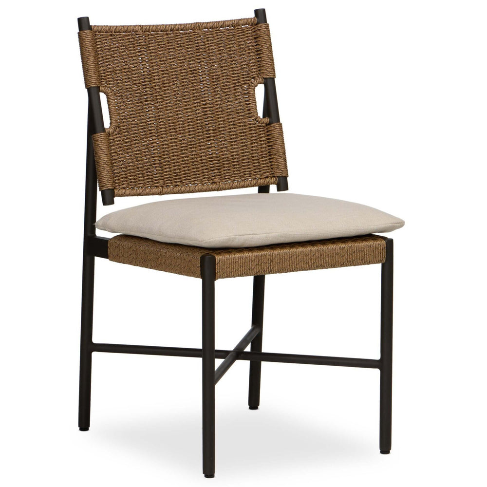 Miller Outdoor Woven Dining Chair, Liller Flax, Set of 2 by Four Hands-Furniture - Dining-High Fashion Home