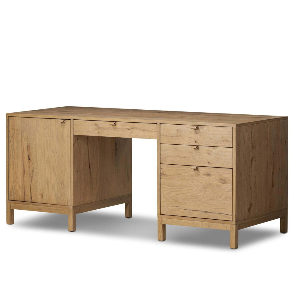 Tula Executive Desk, Worn Oak by Four Hands-Furniture - Office-High Fashion Home