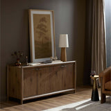 Glenview 4 Door Sideboard, Weathered Oak by Four Hands-Furniture - Storage-High Fashion Home