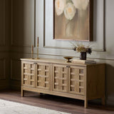 Alessio Media Console, Aged Natural Oak by Four Hands-Furniture - Storage-High Fashion Home