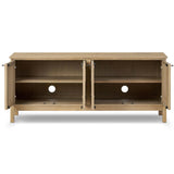 Alessio Media Console, Aged Natural Oak by Four Hands-Furniture - Storage-High Fashion Home