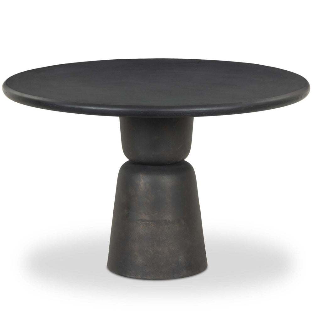 Brixton Outdoor Round Dining Table, Distressed Bronze by Four Hands-Furniture - Dining-High Fashion Home
