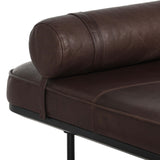 Rakesh Leather Chaise, Heirloom Cigar by Four Hands-Furniture - Chair-High Fashion Home