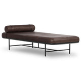 Rakesh Leather Chaise, Heirloom Cigar by Four Hands-Furniture - Chair-High Fashion Home