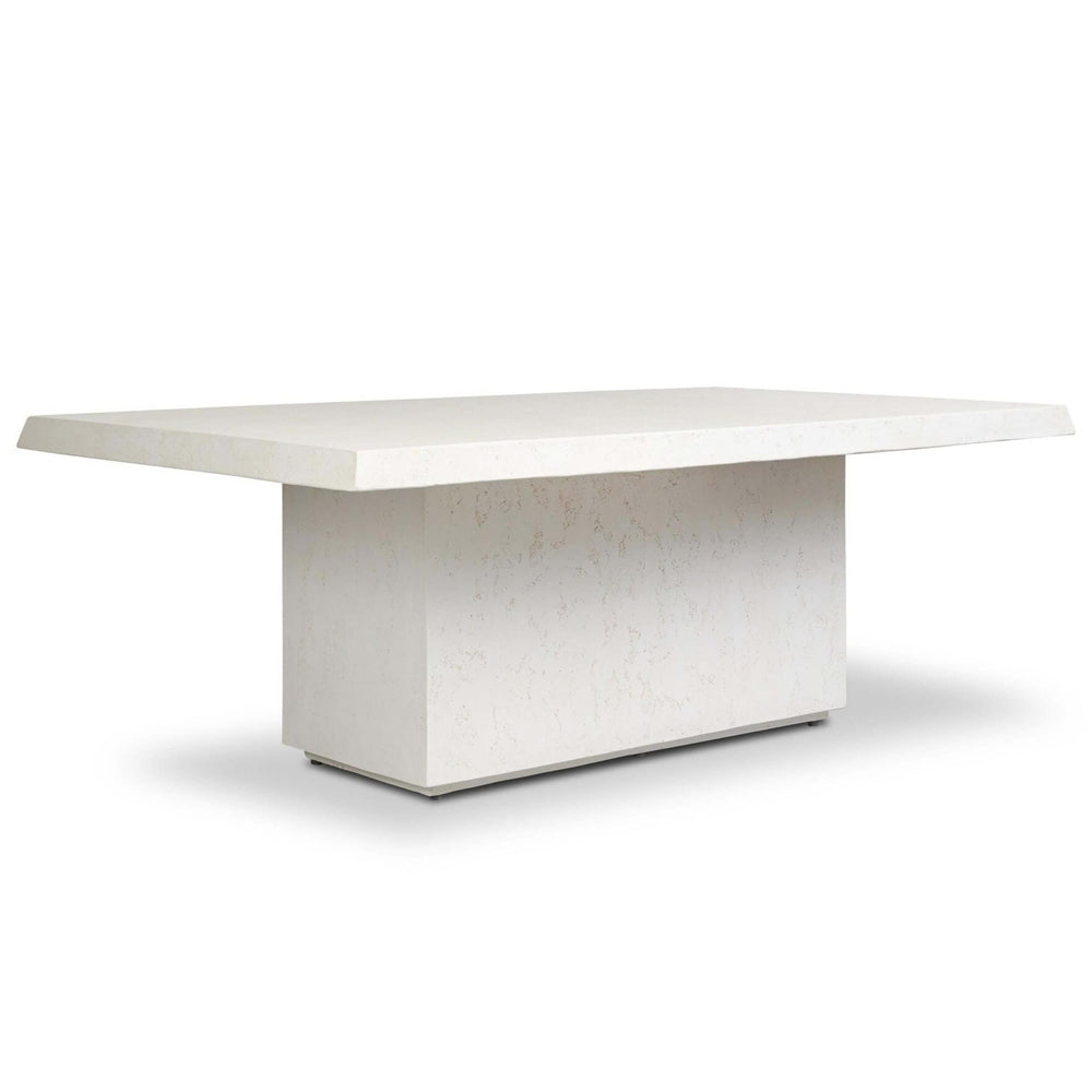 Avila Outdoor Rectangular Dining Table, Aged White by Amber Lewis x Four Hands-Furniture - Dining-High Fashion Home