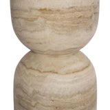 Figueroa End Table, Light Beige Travertine by Amber Lewis x Four Hands-Furniture - Accent Tables-High Fashion Home