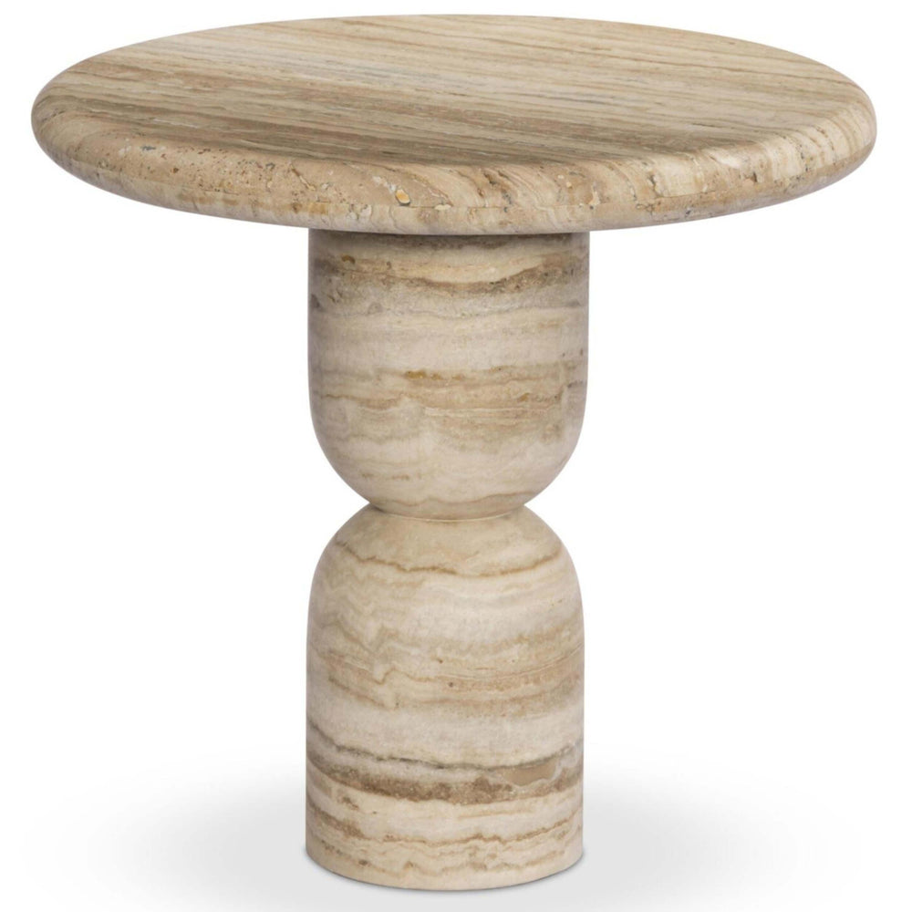 Figueroa End Table, Light Beige Travertine by Amber Lewis x Four Hands-Furniture - Accent Tables-High Fashion Home