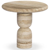 Figueroa End Table, Light Beige Travertine by Amber Lewis x Four Hands-Furniture - Accent Tables-High Fashion Home