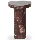 Zion End Table, Merlot Marble by Four Hands-Furniture - Accent Tables-High Fashion Home