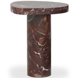 Zion End Table, Merlot Marble by Four Hands-Furniture - Accent Tables-High Fashion Home
