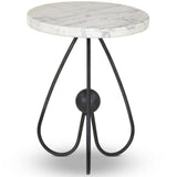 Clove End Table, Veined White Marble by Four Hands-Furniture - Accent Tables-High Fashion Home