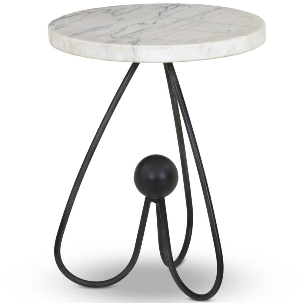 Clove End Table, Veined White Marble by Four Hands-Furniture - Accent Tables-High Fashion Home