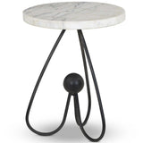 Clove End Table, Veined White Marble by Four Hands-Furniture - Accent Tables-High Fashion Home