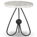 Clove End Table, Veined White Marble by Four Hands-Furniture - Accent Tables-High Fashion Home