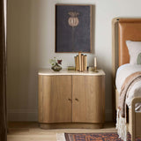 Boa Nightstand, Cream Marble by Four Hands-Furniture - Bedroom-High Fashion Home