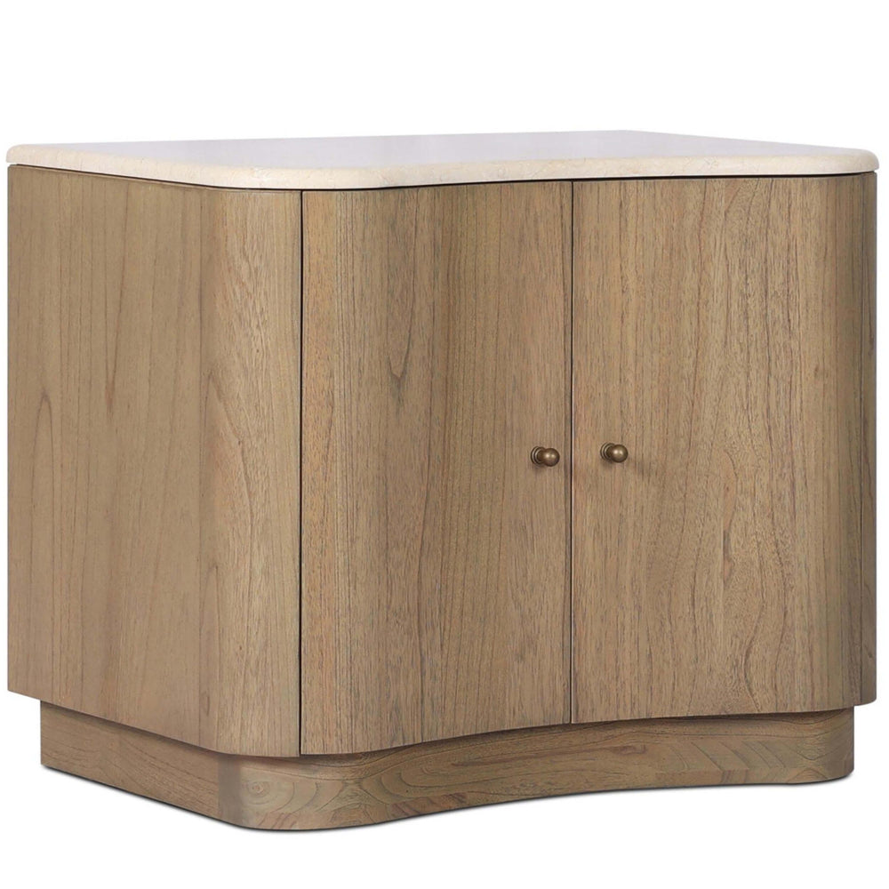 Boa Nightstand, Cream Marble by Four Hands-Furniture - Bedroom-High Fashion Home