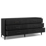 Rosenell 6 Drawer Dresser, Black-Furniture - Bedroom-High Fashion Home