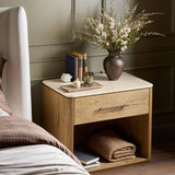 Raleigh Nightstand, Cappuccino Marble by Four Hands-Furniture - Bedroom-High Fashion Home