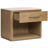 Raleigh Nightstand, Cappuccino Marble by Four Hands-Furniture - Bedroom-High Fashion Home