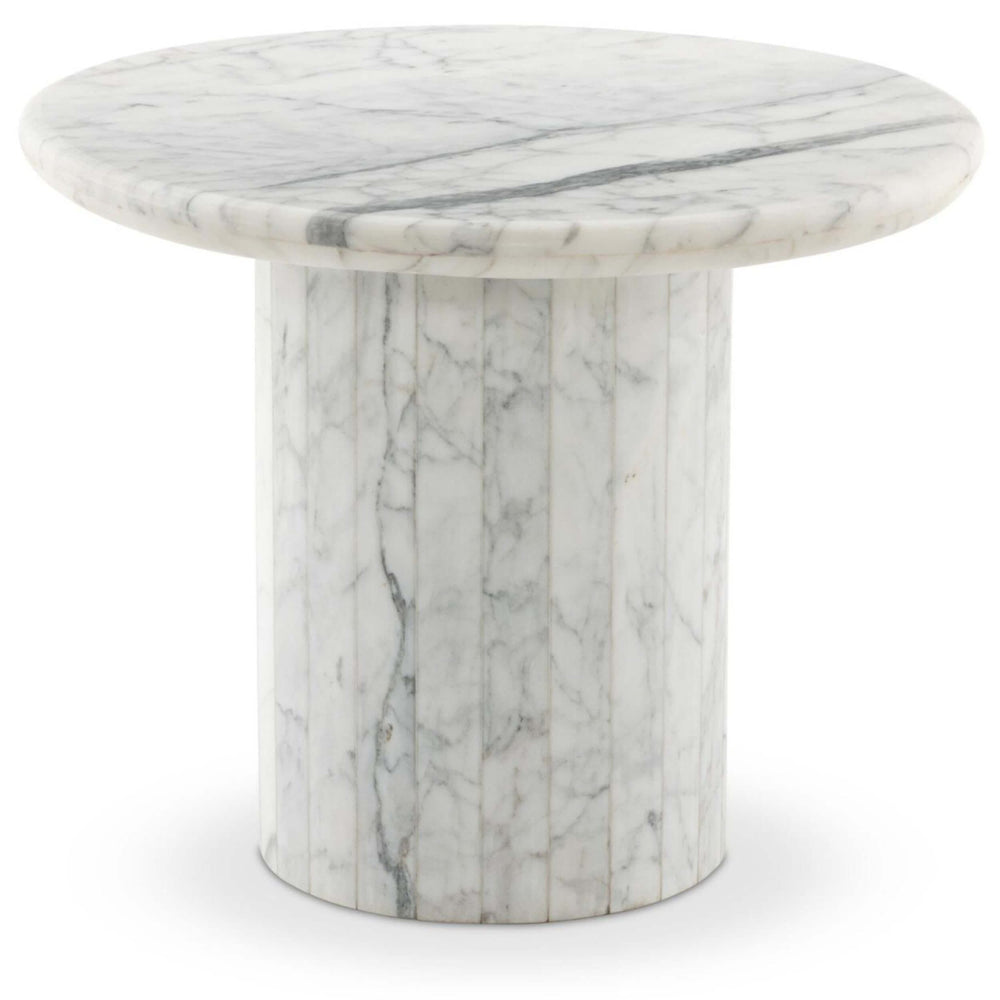 Stuart End Table, White Calacatta Marble by Four Hands-Furniture - Accent Tables-High Fashion Home
