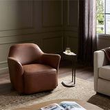 Bethany Leather Swivel Chair, Dulane Mahogany by Four Hands-Furniture - Chair-High Fashion Home