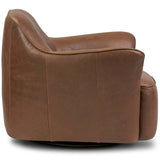 Bethany Leather Swivel Chair, Dulane Mahogany by Four Hands-Furniture - Chair-High Fashion Home