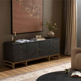 Fiona Media Console, Black by Four Hands-Furniture - Storage-High Fashion Home
