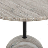 Viola End Table, Antique White Marble by Four Hands-Furniture - Accent Tables-High Fashion Home