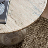 Viola End Table, Antique White Marble by Four Hands-Furniture - Accent Tables-High Fashion Home