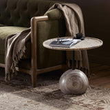 Viola End Table, Antique White Marble by Four Hands-Furniture - Accent Tables-High Fashion Home
