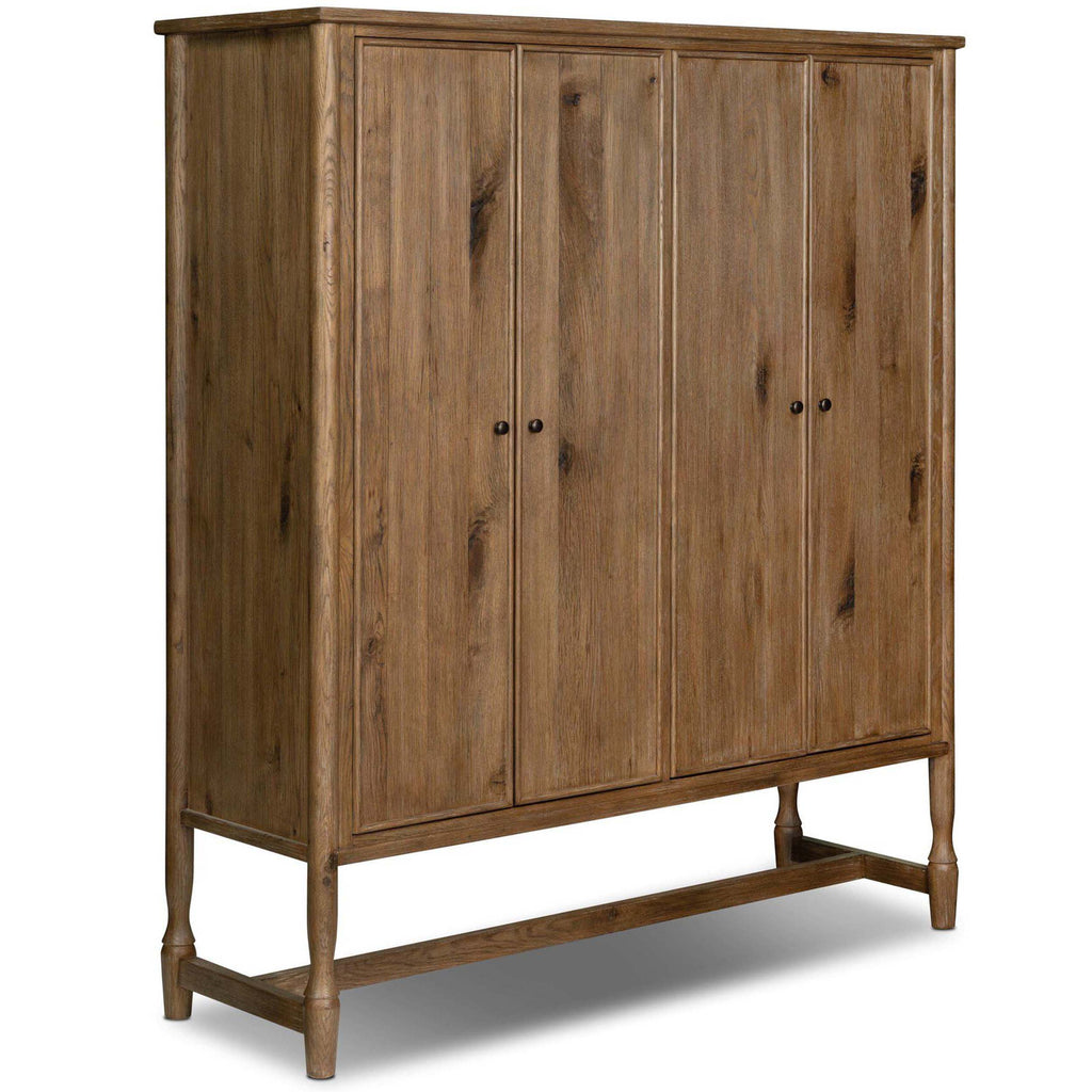Bari Wide Cabinet in Weathered Oak by Amber Lewis x Four Hands