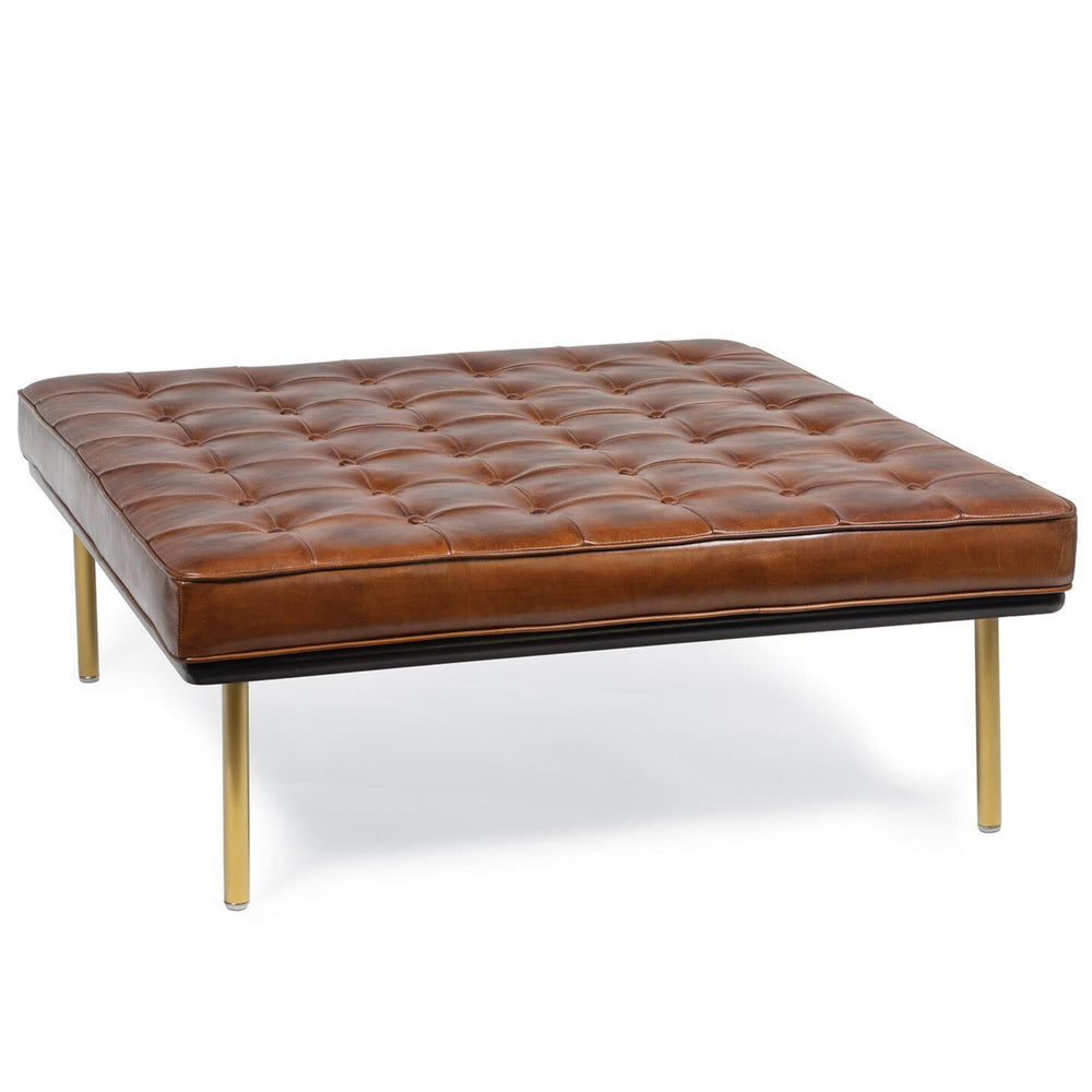Tufted Square Bench, Brown