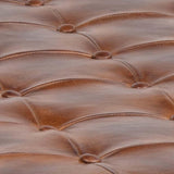 Tufted Square Bench, Brown