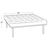 Tufted Square Bench, Brown