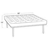 Tufted Square Bench, White