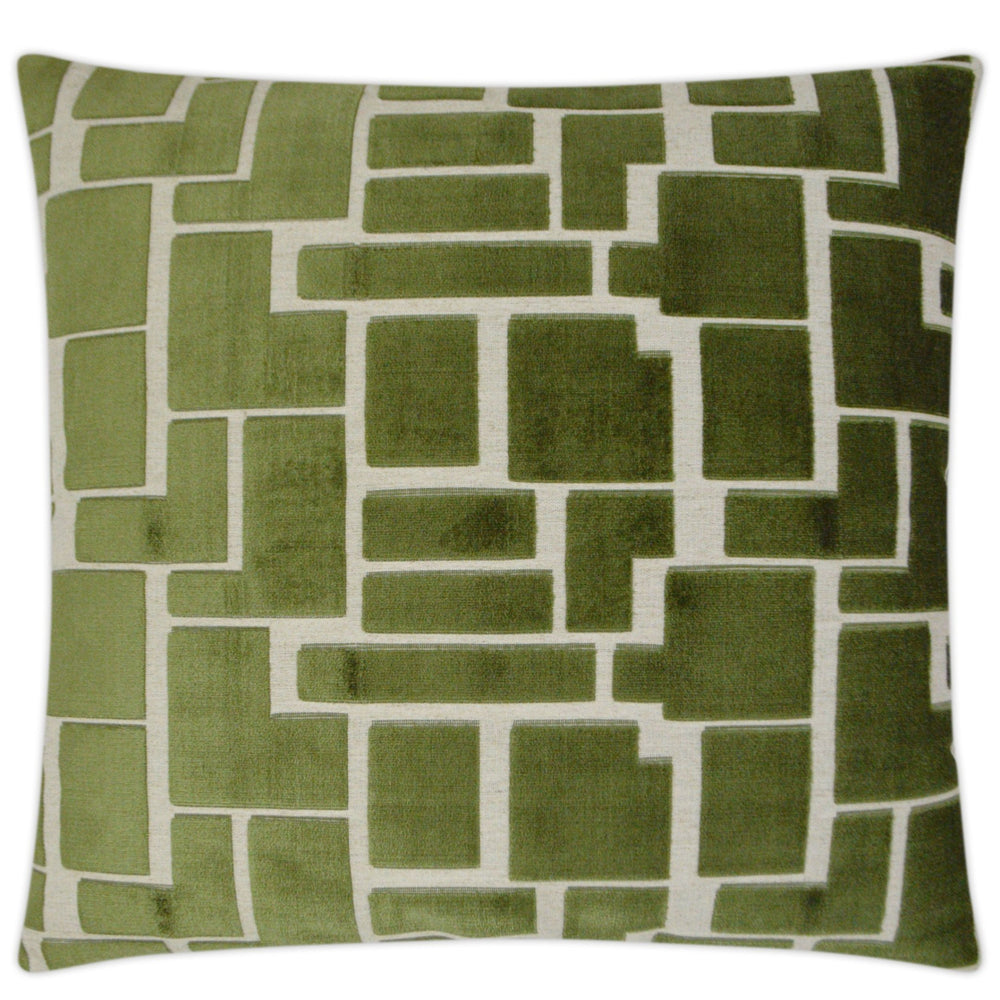 Aura 24" Pillow, Olive, Set of 2