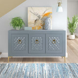 3 Door Cabinet, Gray