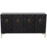 4 Door Cabinet, Black