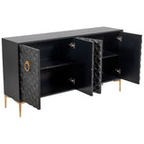 4 Door Cabinet, Black