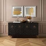 4 Door Cabinet, Black