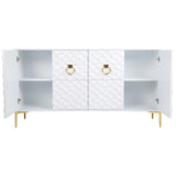 4 Door Cabinet, White