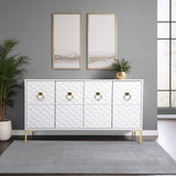 4 Door Cabinet, White